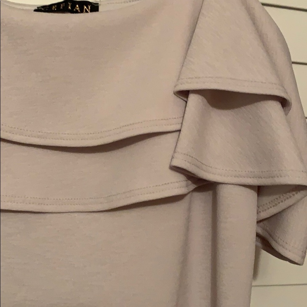 NEW Cream Ruffle Dress - Picture 6 of 7